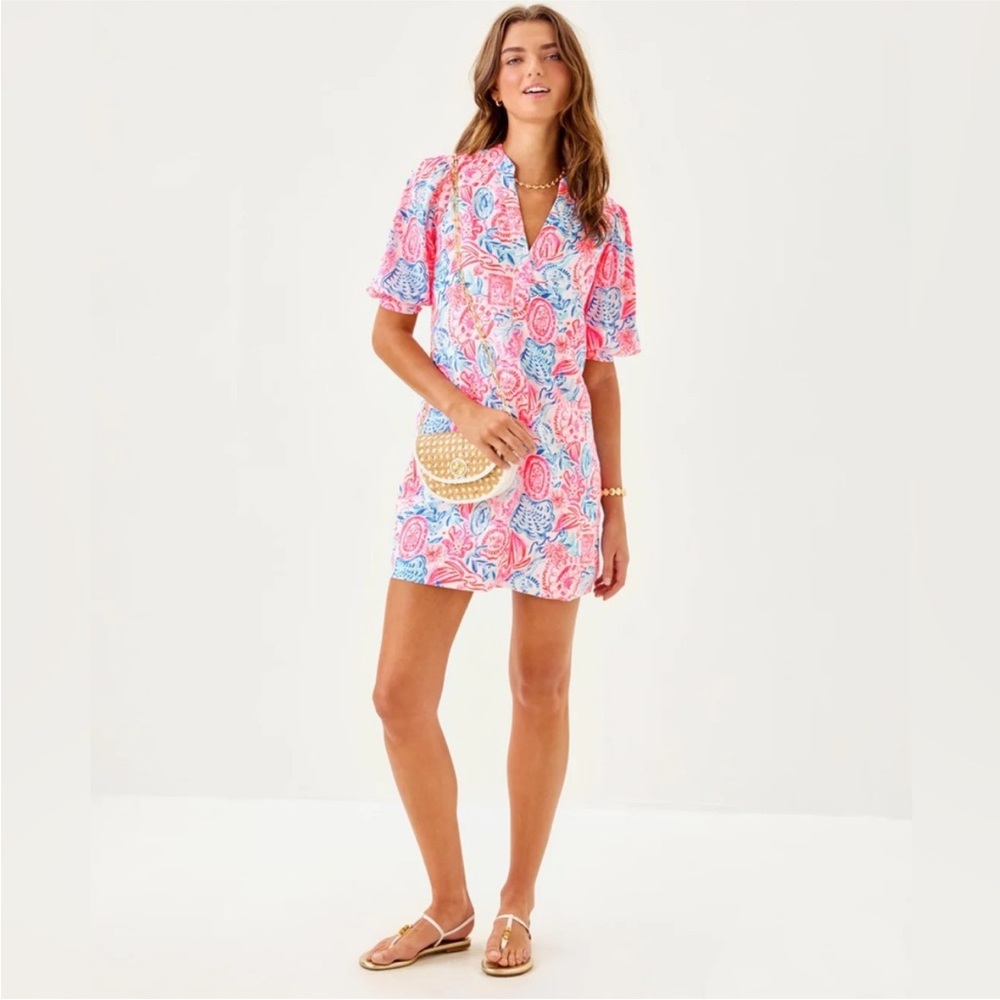 NWT LILLY PULITZER MIALEIGH LINEN DRESS LIL SUN SEA SAND - Picture 4 of 8